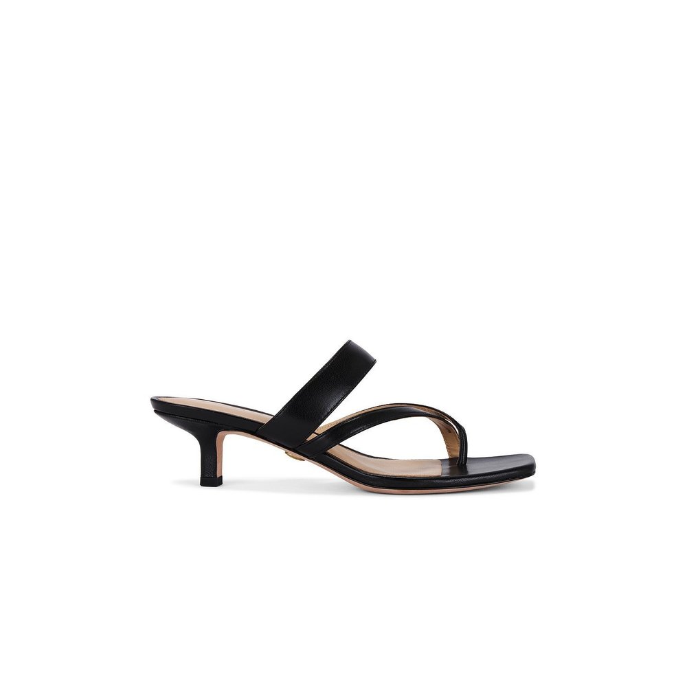 Like new Veronica Beard Alanis Heel Black leather kitten open toe sandal slip